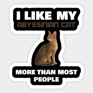 I Like My Abyssinian Cat More Than Most People Sticker